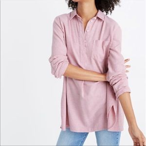 Madewell half button down top
